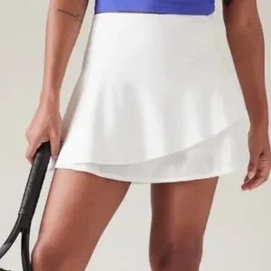 Jupe-short (skort) Athleta Femme Taille S - Blanc Mesh Performance - Pour Tennis - Occasion Très Bon état